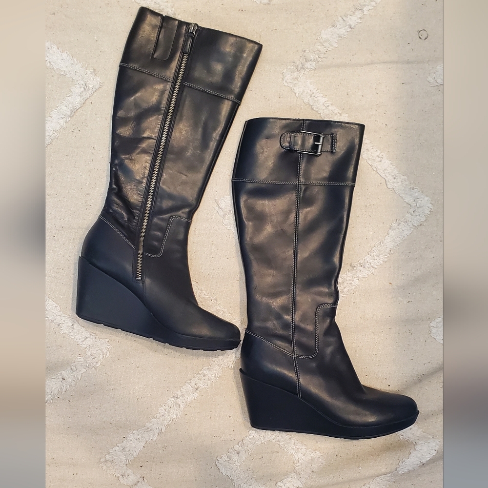 Cole Haan Black Wedge Boots